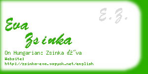 eva zsinka business card